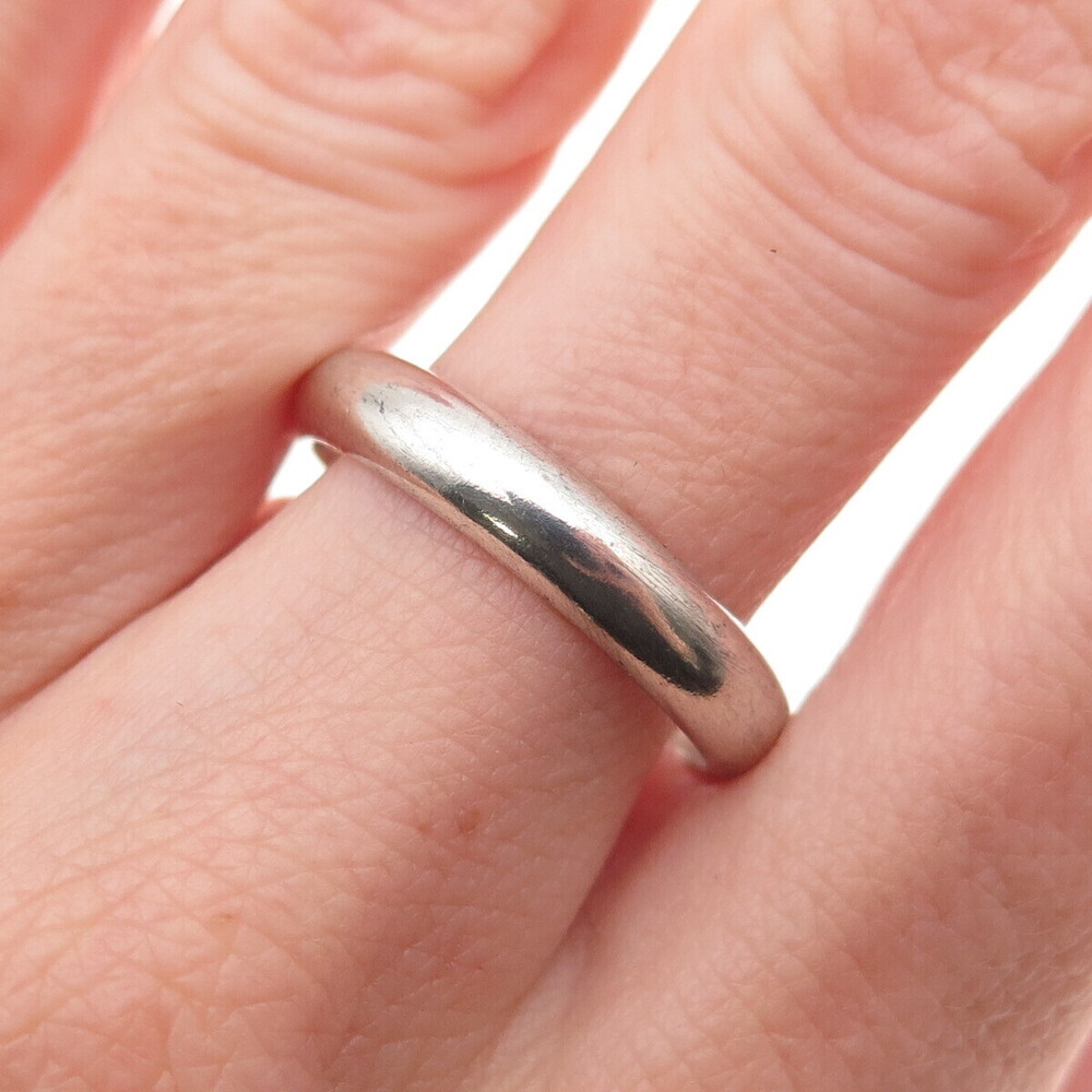 925 Sterling Silver Vintage Classic Wedding Band Ring Size 9.75